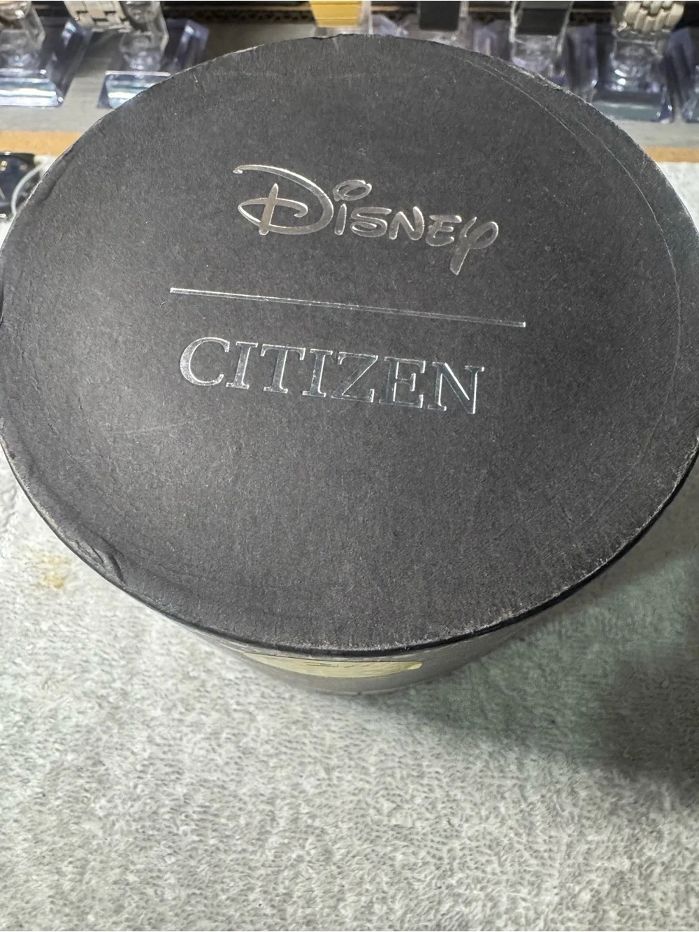 #214 Citizen Gold-Tone Case White Dial Mickey Mouse Men’s Watch with Black Strap